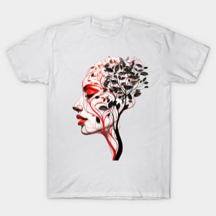 Floral Face: Nature's Elegance T-Shirt